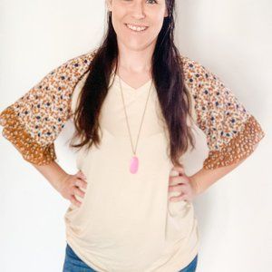 Animal Print Flutter Sleeve Top